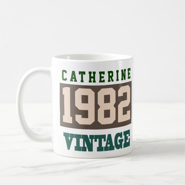 Mug 1982 Année de naissance - Fête d'anniversaire (Gauche)
