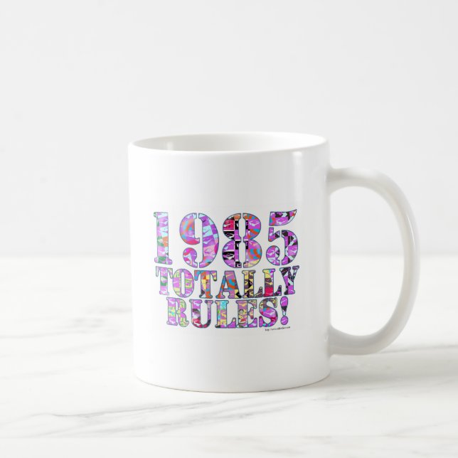 Mug 1985 Règles Totalement Funny Retro Classic Logo (Droite)