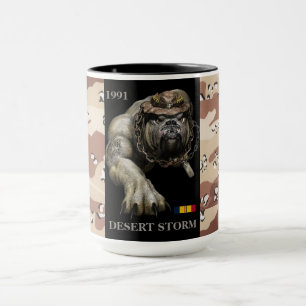 MUG 1991 DIABLE CHIEN COMBAT ACTION DÉSERT STORM