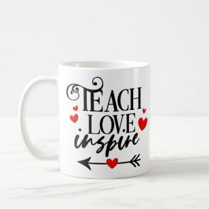 Mug 1/2 Enseigner l'amour Inspirer Chemise maternelle 