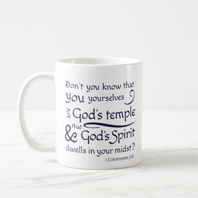 Mug 1 Corinthians 3:16 You are Dieu's Temple (Gauche)