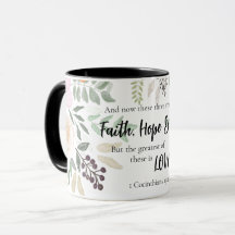 1 Corinthiens 13:13 Foi Espoir Aimer Floral Noir