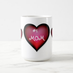 Mug/#1 Mom with Hearts Coffee Mug