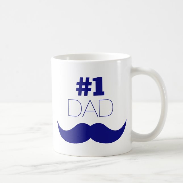 Mug #1 Papa Blue Mustache (Droite)