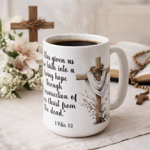 Mug 1 Pierre 1:3 Espérance Vivante Art de l'Écriture d