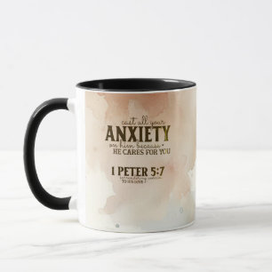 Mug 1 Pierre 5:7 Posez votre anxiété sur lui Bible Ver