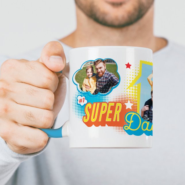 Mug #1 Super Papa Bande dessinée Bulles personnalisées (Créateur téléchargé)