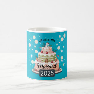 Mug 1er Noël de Mariage 2025   Gâteau de Fêtes de Fin 