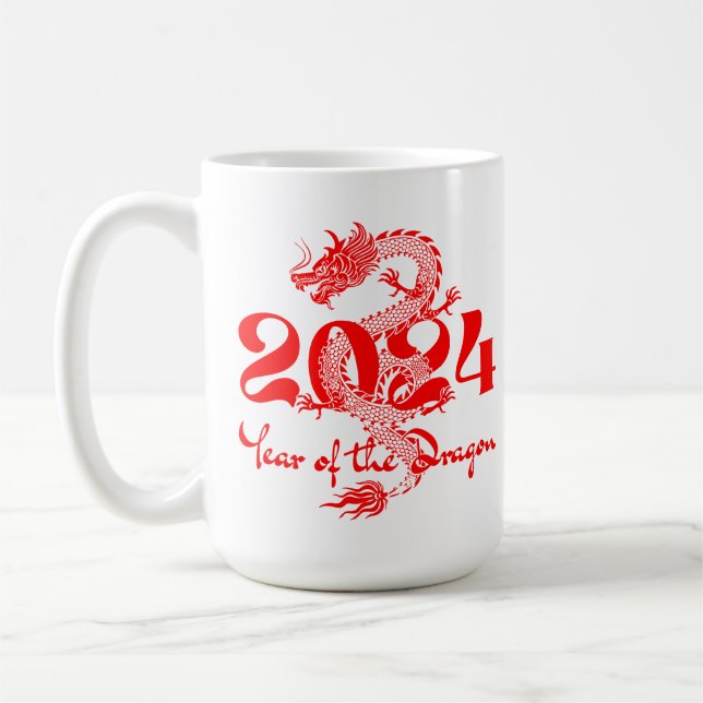 Mug 2024 Année du Nouvel An chinois du Dragon (Gauche)