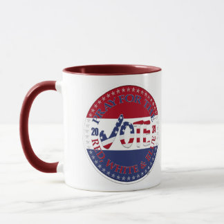 Mug 2024 Pray For The Red, White Blue USA Check Mark