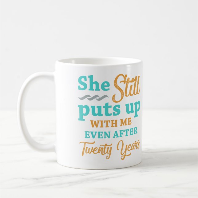 Mug 20e anniversaire du Mariage Humour pour hommes (Gauche)
