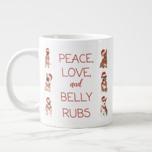 Mug 20oz Peace, Love, & Belly Rubs