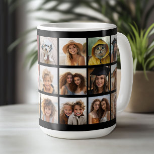 Mug 21 Grille de collage photo - 2 Zones de texte - no
