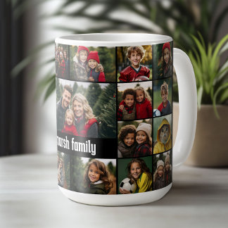 Mug 21 Grille de collage photo avec zone de texte - no