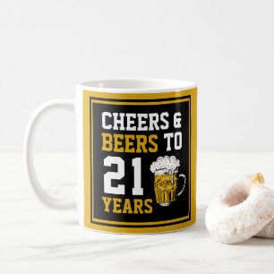 Mug 21e anniversaire Cheers & Bières à 21 ans