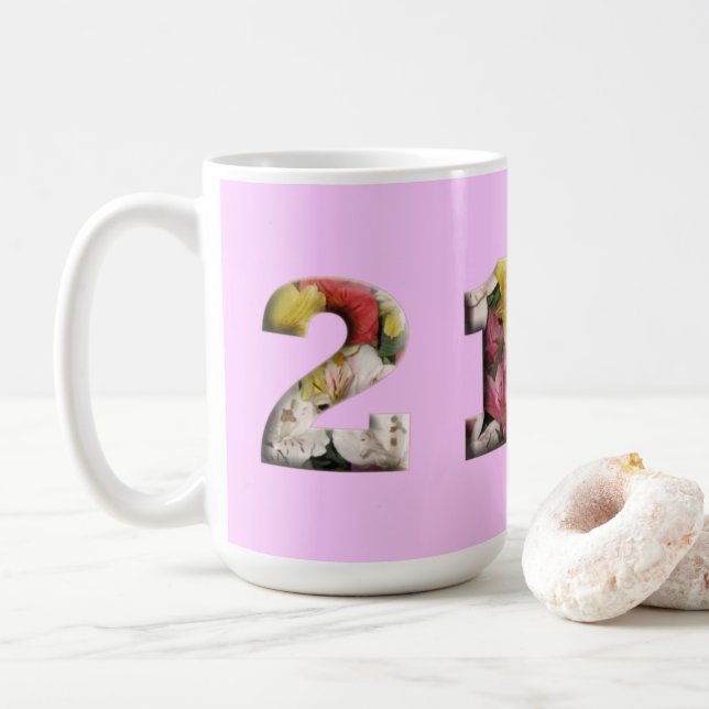 Mug 21e anniversaire Jalon personnalisable (Avec donut)