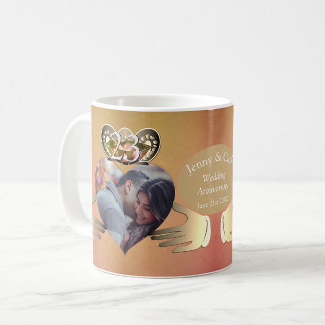 Mug 23e anniversaire du Mariage Photo Claddaugh Topaz (Devant gauche)