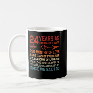 Mug 24 ans comme mari ' Femme 24e anniversaire Cadeau 