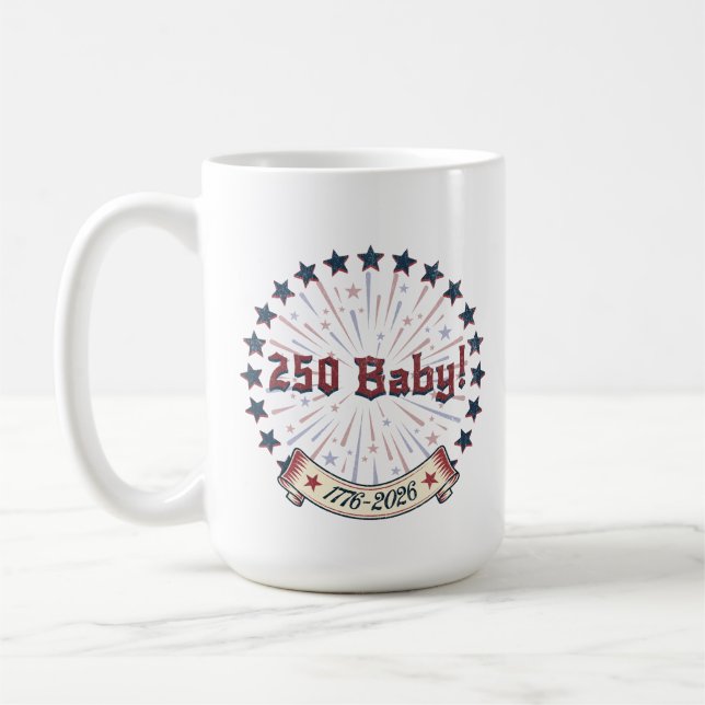 Mug 250 Baby America 250 Patriotic Fireworks Design (Gauche)