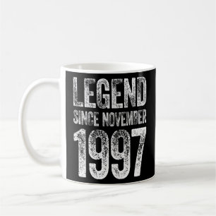 Mug 25 Anniversaire Novembre Né 25 Ans Légende depuis