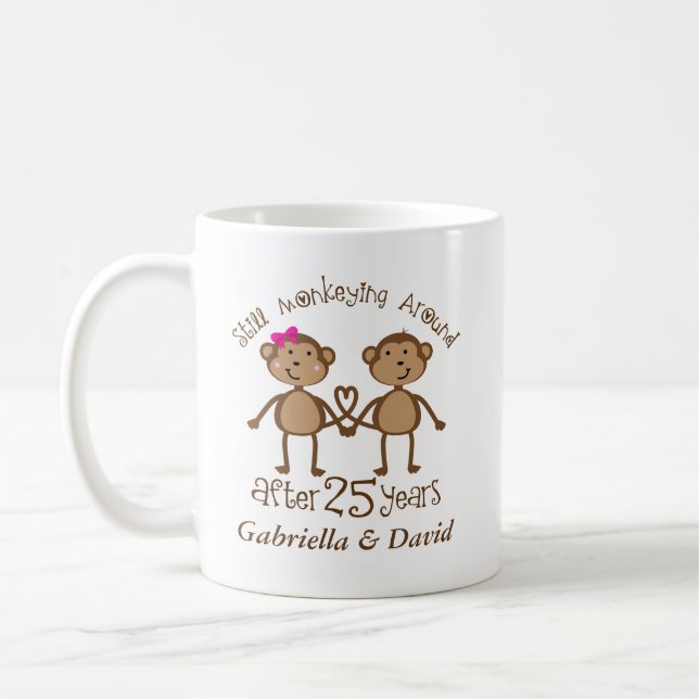 Mug 25ème anniversaire de mariage drôle son que sien (Gauche)