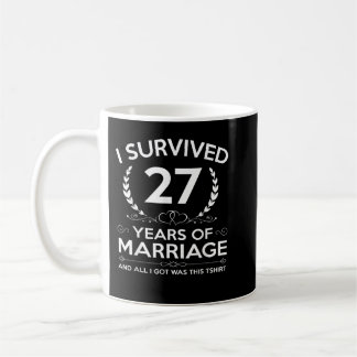 Mug 27e anniversaire Mariage Cadeaux Couples Mari Wif