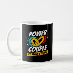 Mug 28e anniversaire Couples mariés 28 ans fort