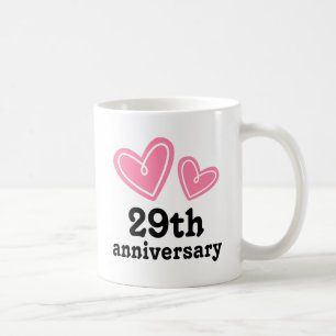 Mug 29ème Coeurs de cadeau d'anniversaire