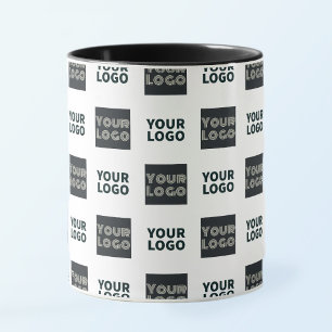 Mug 2 Logos Simple Logo Répétitif Blanc