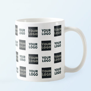Mug 2 Logos Simple Logo Répétitif Blanc