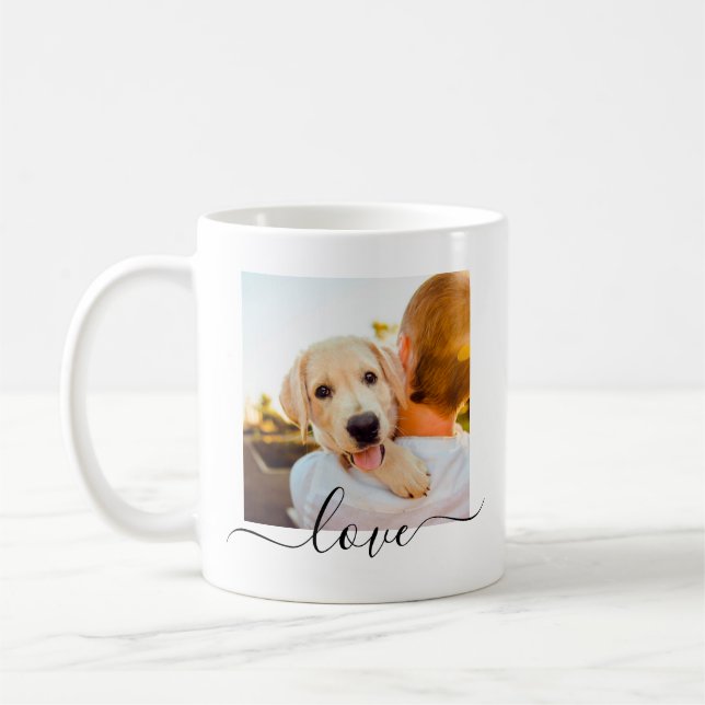 Mug 2 Modèle photo double face d'amour texte blanc (Gauche)