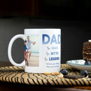 Mug 2 Photo DAD L'Homme Mythe Légende Bleu Personnalis