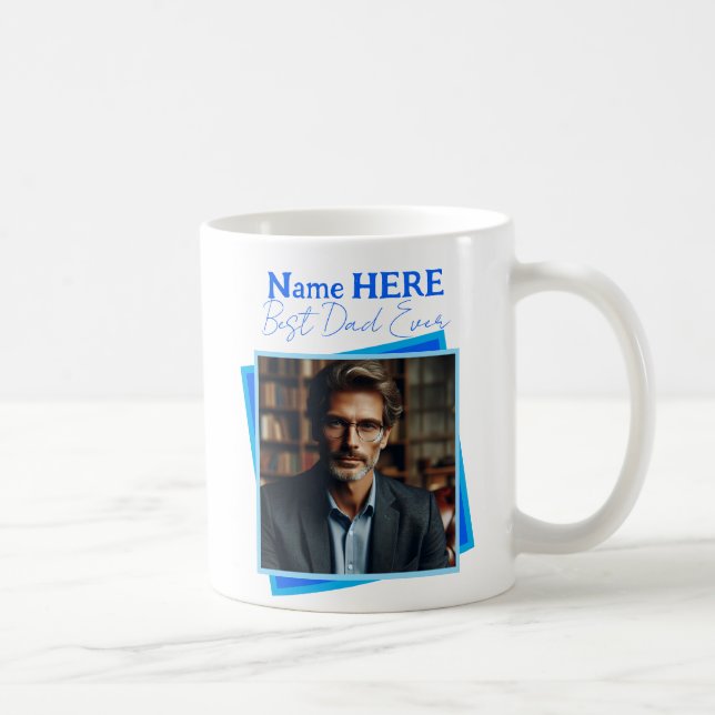 Mug 2-Photo Meilleur papa et maman jamais en rose, cou (Droite)