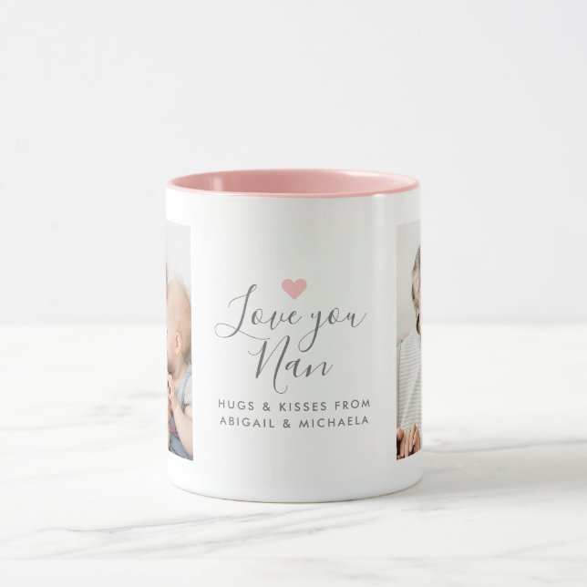 Mug 2-Photo moderne "Love you Nan" (Centre)