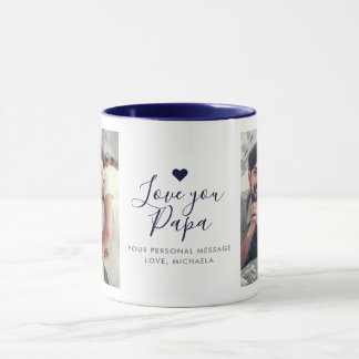 Mug 2-Photo moderne "Love you Papa"
