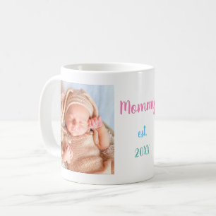 Mug 2 Photo Mommy Est Date Couleur Polices Typographie