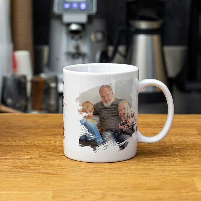 Mug 2 Photo Scribble Cadre Modèle Personnalisé (2 Photo Scribble Frame Template Personalized Coffee Mug by Ricaso. Add two photographs back & front)