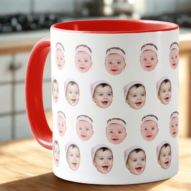 Mug 2 Photos Mug, Personnalisé Cute Baby Face Photo (Créateur téléchargé)