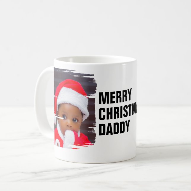 Mug 2 photos personnalisées Joyeux Noël (Devant gauche)