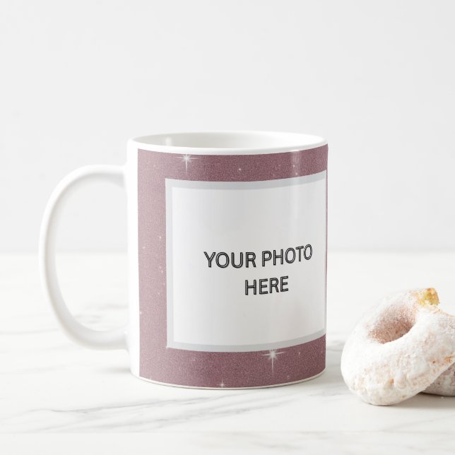 Mug 2 Photos Soft Pink with Stars Unisex (Avec donut)