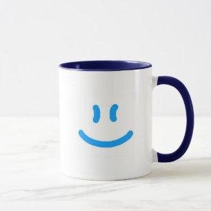 Mug 2-Sided plus heureux/Sourire-Bleu