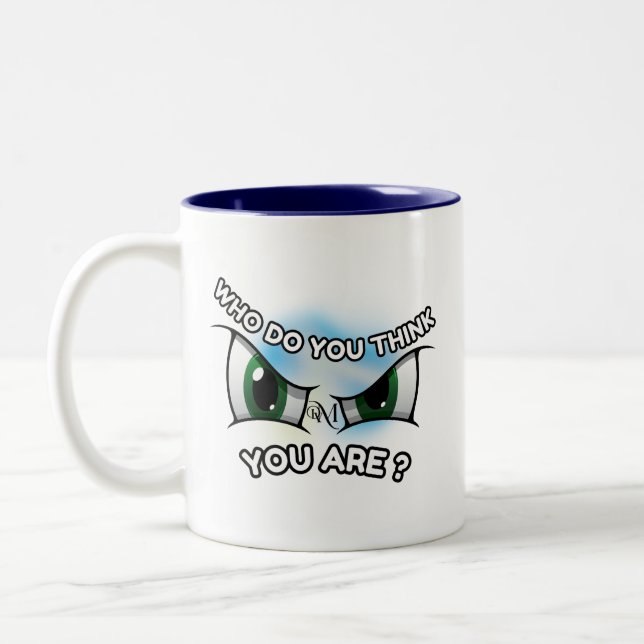 Mug 2 Tons 11oz : Qui pensez-vous (bleu) (Gauche)