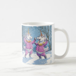 Mug 2 Unicornes en tenue de neige