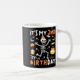 Mug 2e anniversaire enfants drôle squelette 2ème anniv