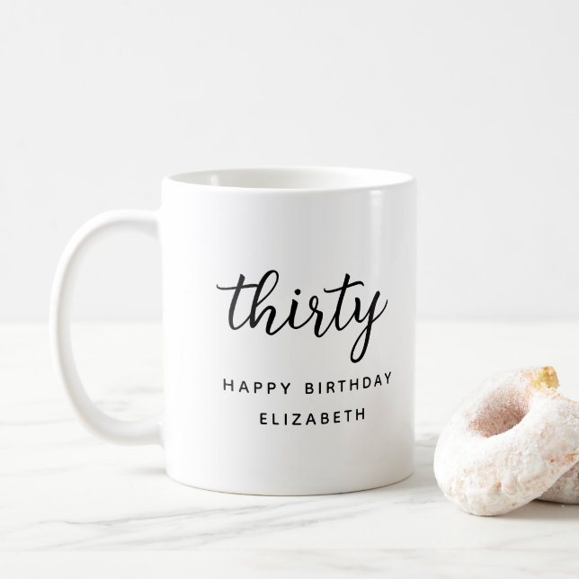 Mug 30e anniversaire moderne cadeau personnalisé (Avec donut)