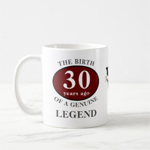Mug 30e anniversaire Monogramme Légende Ajouter votre