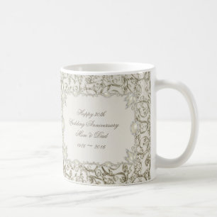 Mug 30ème anniversaire de mariage de perle élégante