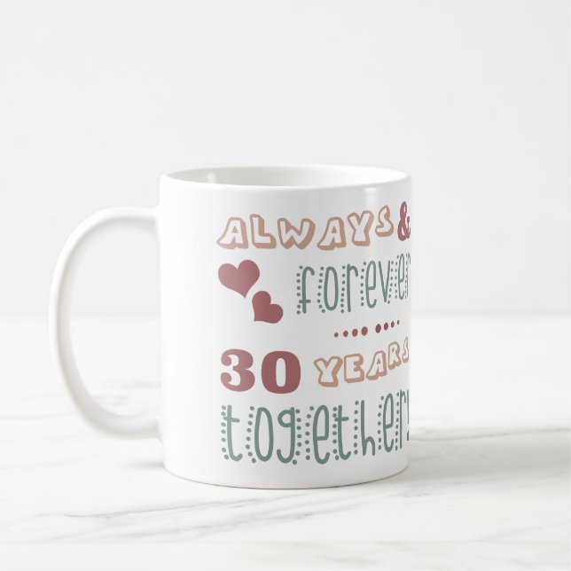 Mug 30ème anniversaire de Mariage mignon (Gauche)