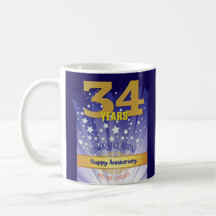 Mug 34 ans de récupération personnalisée Anniversaire 