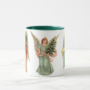 Mug 3 Anges Victoriennes Différents, Noël Vintage